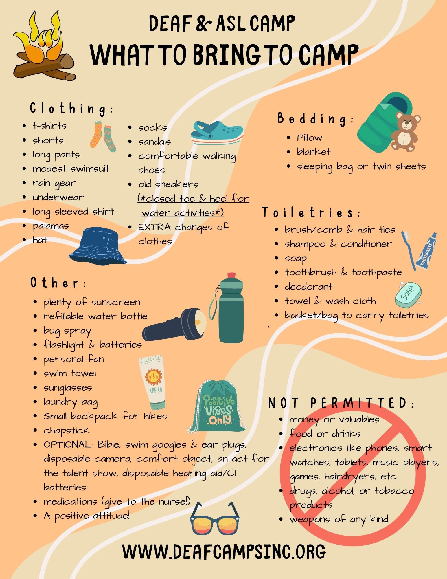 What to bring to camp
